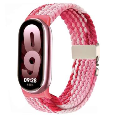 Imagem de Issinlky Pulseira trançada de nylon compatível com Xiao Mi Band 8/9/10, pulseira elástica de substituição para mulheres e homens