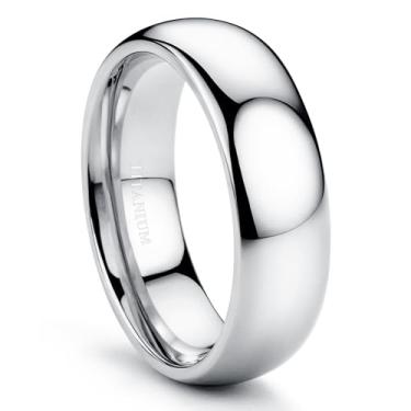 Imagem de Jstyle Aliança de casamento de titânio de 2 mm, 4 mm e 6 mm, para mulheres e homens, banhado a prata/preto/ouro, abobadado, alto polimento, aliança de noivado e compromisso, aliança de casamento