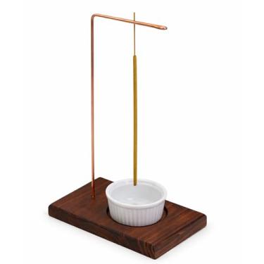 Imagem de Porta Incenso Vertical Minimalista NILO MADEIRA, COBRE E PORCELANA (MOGNO)