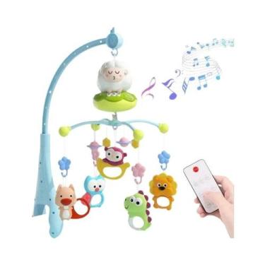 Imagem de Móbile De Berço Para Bebê Recém-Nascido Com Luz E Brinquedo De Pelúcia