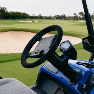 Imagem de Jonscart Capa de Volante Universal para Carrinho de Golfe, Preta, Borracha de Silicone, 36,8 cm
