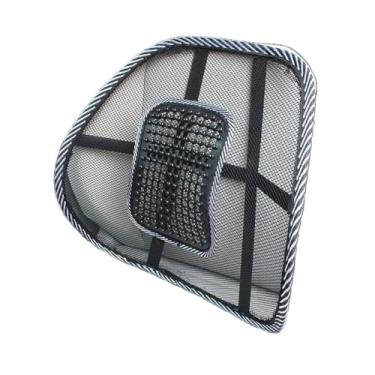 Imagem de Yinhing Suporte Traseiro de Malha para Carro, Travesseiro Lombar Com Contas de Massagem e Tecido Respirável, para Assento de Cadeira de (Suporte de cintura pequeno em couro-687)