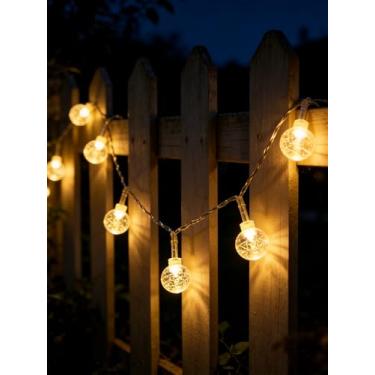 Imagem de Cordão de luzes globo, 3,5 m, 20 luzes de LED USB, mini globo de luzes para festa de aniversário, casamento, Natal, decoração interna e externa, branco quente