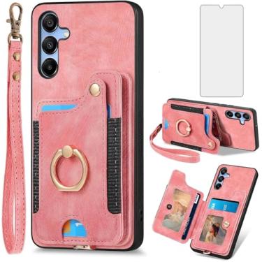 Imagem de Asuwish Capa de telefone para Samsung Galaxy A17/A26 capa carteira com protetor de tela temperado e alça de pulso RFID suporte de cartão de crédito anel suporte celular A 17 17A 26 26A 4G SM-A166U