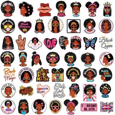 Imagem de Wavwavw Conjunto de 50 peças de apliques bordados para meninas negras para meninas afro, remendos costurados para roupas, chapéus, jeans, jaquetas, mochilas, vestido, artesanato, presente a granel