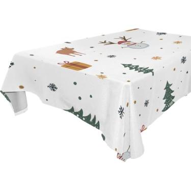 Imagem de Blueangle Toalha de mesa de árvore de Natal – Toalha de mesa retangular de poliéster impermeável e resistente a manchas para ambientes internos e externos, 152 x 304 cm (315)
