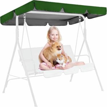 Imagem de Capa de substituição para balanço de varanda de 2/3 lugares, cobertura impermeável para balanço externo, proteção solar para móveis de jardim, quintal e parque~/