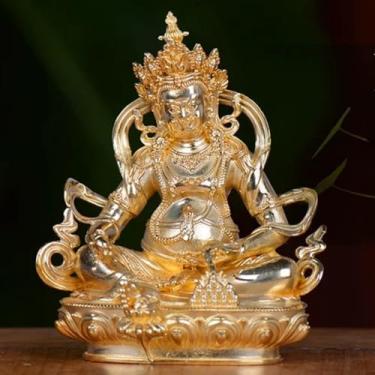 Imagem de FENNYYAR Estátua amarela do Tantra do Deus da Riqueza, 10 cm, ornamento de Buda para servir em casa