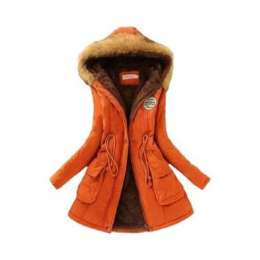 Imagem de Jaqueta De Algodão Feminina Para Outono E Inverno, Acolchoada, Com Cap