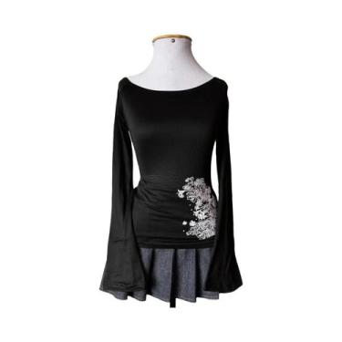 Imagem de Camiseta Feminina De Manga Longa Com Estampa Floral, Ajuste Slim, Vers