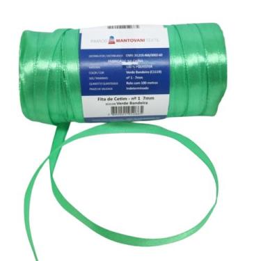 Imagem de Fita De Cetim 7mm - Nº01 C/100 Metros Cor:Verde Bandeira - IMT, Verde 