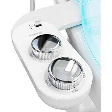 Imagem de CLEAR REAR Acessório de bidê para assento sanitário - bocal duplo não elétrico, autolimpante, pressão de água ajustável, atualizações higiênicas de lavagem traseira e feminina - Serve para vasos