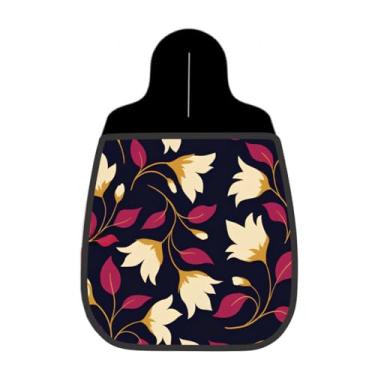 Imagem de Lixeira De Carro Organizador Lixinhocar Estampa Floral Vermelho Escuro