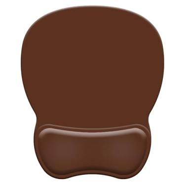 Imagem de Mouse pad ergonômico com descanso de pulso, mouse pad de gel confortável com base antiderrapante, mouse pads para alívio da dor com suporte de pulso suave para escritório e casa (marrom)
