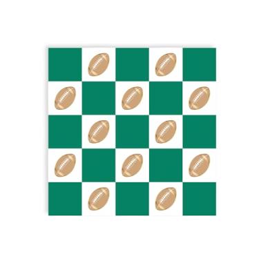 Imagem de Guardanapos grandes para festa de futebol e xadrez verde Bonjour Fête | Artigos de festa premium | Celebrações do dia do jogo, festas de aniversário e encontros temáticos esportivos | Pacote com 20