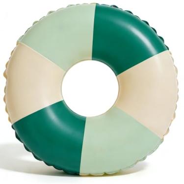 Imagem de 2 peças boias para adultos, pirulito, listrado, boia de piscina, grande, para adultos, 89 cm, clássico, listrado, para adolescentes, adultos, festa de despedida de solteira (gradiente M-verde, 2)