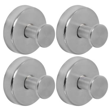 Imagem de Adigau Gancho de banheiro de aço inoxidável para pendurar para roupão, ganchos de toalha de metal, sem broca, cabide de parede, casaco, ganchos com ventosa