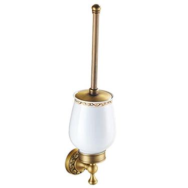 Imagem de Escova de vaso sanitário para banheiro, suporte de escova de vaso sanitário antigo, escova de limpeza de banheiro de cerâmica, conjunto de escovas de vaso sanitário