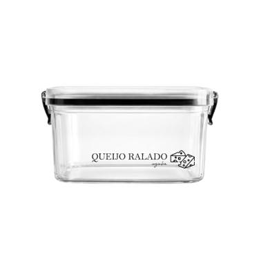 Imagem de Pote Multiuso com Vedação Hermética e Click, Porta Mantimentos, 460ML, Transparente com Tampa (Queijo Ralado (460ml))
