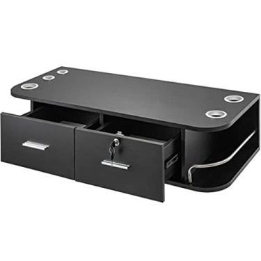 Imagem de ngddf2haa Ferramentas Branco Suporte de Parede Styling Estação Clássico Bloqueio 2 Gavetas Armazenamento Salão de Beleza Recipiente 5 Orifícios Secador de Cabelo Cabine de Bloqueio (Cor: Branco