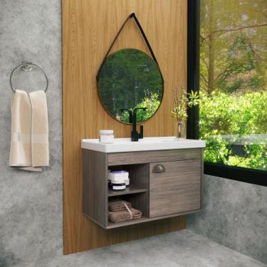 Imagem de Gabinete Armario para Banheiro 100% MDF com Cuba - Monza 60cm - RIVERZ