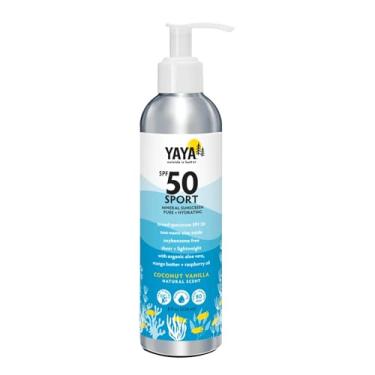 Imagem de YAYA ORGANICS Loção protetora solar mineral esportiva, FPS 50, não prejudicial a recifes, óxido de zinco não nano, resistente à água, puro + hidratante, 227 g