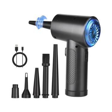 Imagem de Soprador De Ar Comprimido LED Sem Fio Para Limpeza De Teclados De PC E