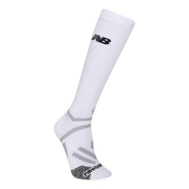 Imagem de Meia New Balance Cano Longo De Compressão Masculina, Branco, 39/43