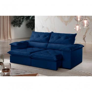 Imagem de Sofá Istambul Retrátil E Reclinável Caixa Zero 240m Pillow De 15cm - Azul