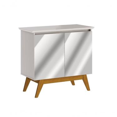 Imagem de Buffet Classic 2 Portas Off White E Espelho - Imcal Móveis