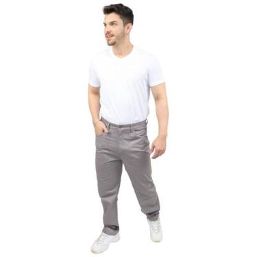 Imagem de Calça Masculina em Brim cós 1/2 Elástico - DEMORGAN, Cinza