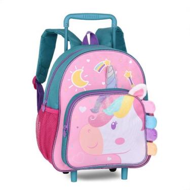 Imagem de Mini Mochila De Rodinha Unicórnio Infantil Meninas Clio Pets, Verde x 