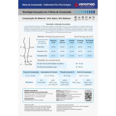 Imagem de MEIAS ANTITROMBO 15 a 21MMHG S/ PONTEIRA 3/4 UNISSEX VENOMED