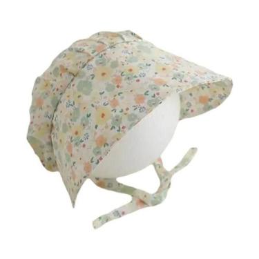 Imagem de Chapéu De Algodão Com Estampa Floral Para Crianças, Protetor Solar De 