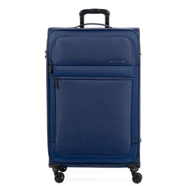 Imagem de Mala Grande 32 kg Poliéster 4 Rodas Edimburgo Azul - Bagaggio, G, Azul