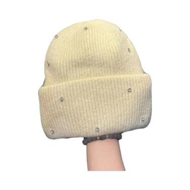 Imagem de Gorro De Inverno Quente Com Strass E Proteção De Orelha Em Pele De Coe
