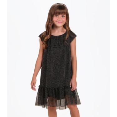 Imagem de Vestido Tule Shine e Cotton Leve Trick Nick Preto, 10, Preto