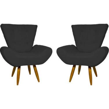 Imagem de Kit 2 Poltronas Decorativa Para Sala Recepção Manicure Consultório Esc