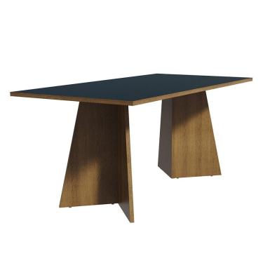 Imagem de Mesa Jantar Retangular Tampo Madeira Rustic-preto