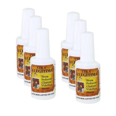 Imagem de Kit C/ 6 Colas A Legítima Bijuterias Strass Artesanatos 20ml