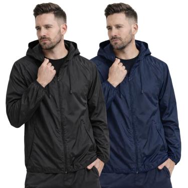 Imagem de Kit 2 Jaquetas Corta Vento Masculina Leve Impermeável Para Academia Corrida Caminhada-Masculino