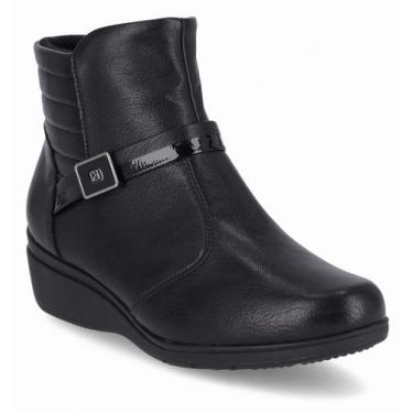 Imagem de Bota Feminina Picadilly Cano Curto Conforto Leve Casual, Preto, 37