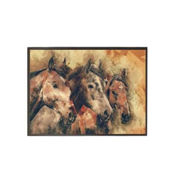 Imagem de Quadro Decorativo Cavalos Artísticos 20X30Cm