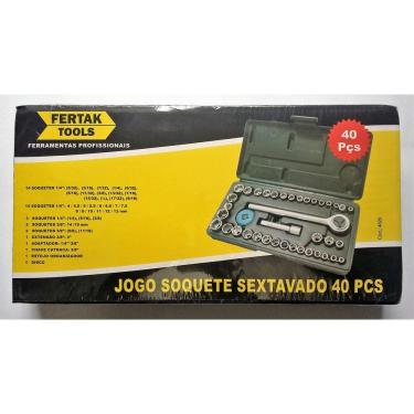 Imagem de Kit Chave Catraca Reversível Jogo Soquetes 40 Pçs + Maleta