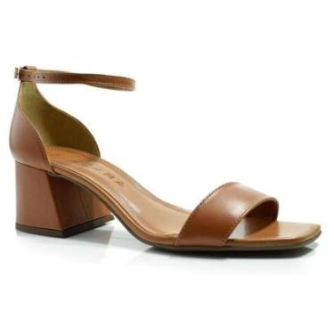 Imagem de Sandália Feminina de Couro e Salto Bloco Suzzara 46902-02-Feminino