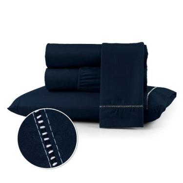 Imagem de Kit Jogo Lençol Cama Box Casal Queen 400 fios Micropercal 03 Peças Pon