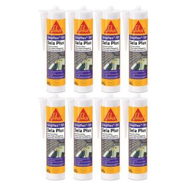 Imagem de Cola De Vidro Sikaflex 101 Cinza Cartucho 400g - Sika 8 Unid