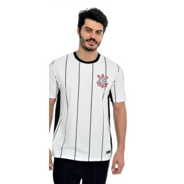 Imagem de Camisa Corinthians Recortes, Masculina, Branca, GG
