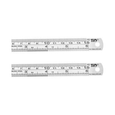 Imagem de Régua De Aço Inoxidável De 6, 8, 12, 16 E 20 Polegadas, Dupla Face, Al