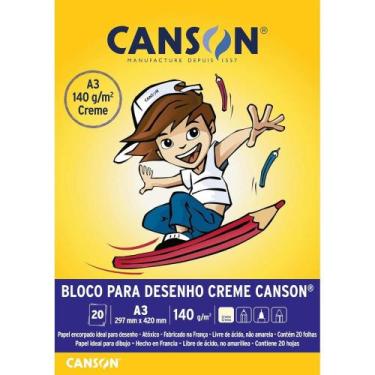 Imagem de Bloco Desenho A3 140 Gramas Creme c/ 20 Folhas - Canson